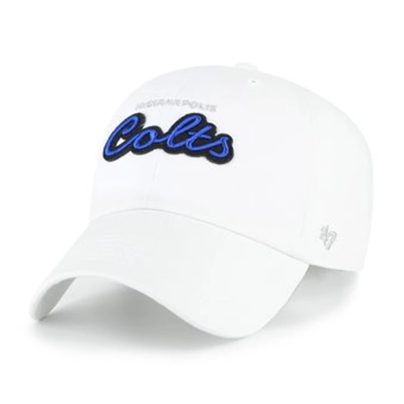 Women's '47 White Indianapolis Colts Trendy Script Clean Up Adjustable Hat