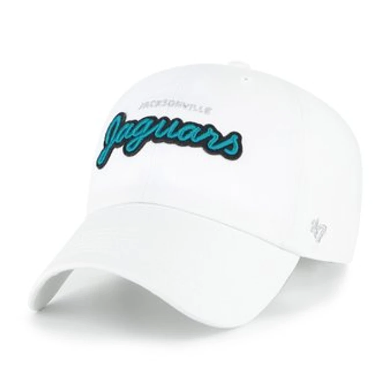 Women's '47 White Jacksonville Jaguars Trendy Script Clean Up Adjustable Hat