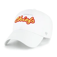 Women's '47  White Kansas City Chiefs Trendy Script Clean Up Adjustable Hat