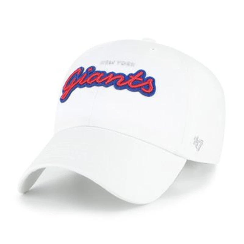 Women's '47 White New York Giants Trendy Script Clean Up Adjustable Hat