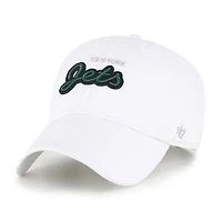Women's '47  White New York Jets Trendy Script Clean Up Adjustable Hat