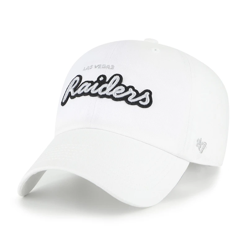Women's '47 White Las Vegas Raiders Trendy Script Clean Up Adjustable Hat