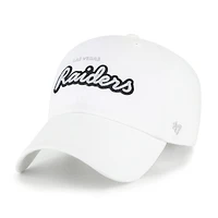 Women's '47  White Las Vegas Raiders Trendy Script Clean Up Adjustable Hat