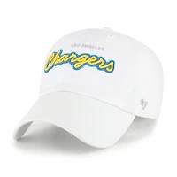 Women's '47  White Los Angeles Chargers Trendy Script Clean Up Adjustable Hat