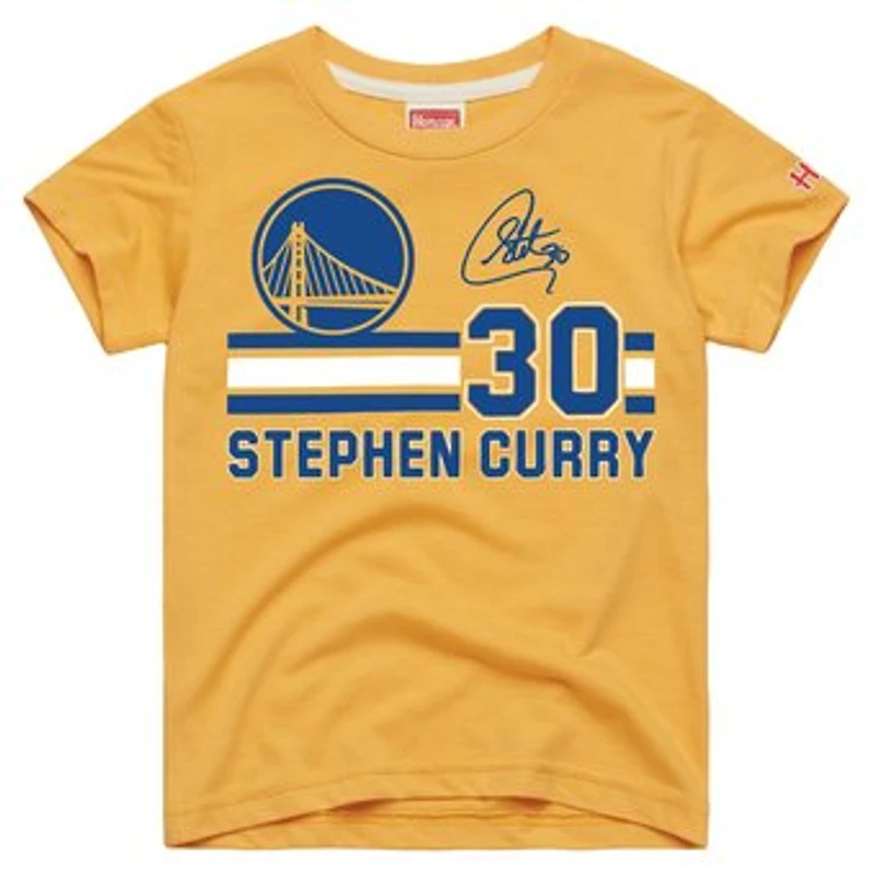 Youth Homage Stephen Curry Gold Golden State Warriors Remix Signature Name & Number Tri-Blend T-Shirt
