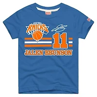 Youth Homage Jalen Brunson Blue New York Knicks Remix Signature Name & Number Tri-Blend T-Shirt