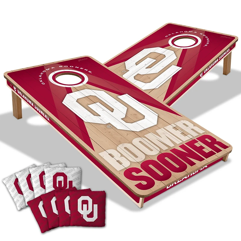 IDNA Oklahoma Sooners 2' x 4' Slogan Series Cornhole Game with Bags
