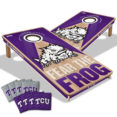 IDNA TCU Horned Frogs 2' x 4' Slogan Series Cornhole Game with Bags