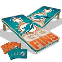 IDNA Miami Dolphins 2' x 4' Slogan Series Cornhole Game with Bags