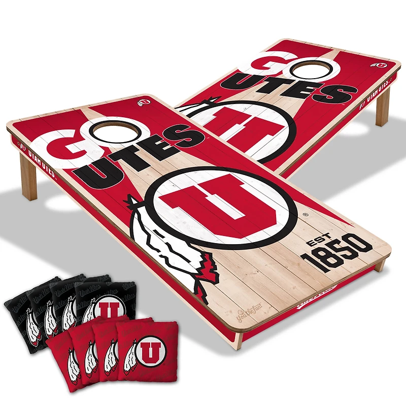 YouTheFan Utah Utes 2' x 4' Cornhole Game with Bags
