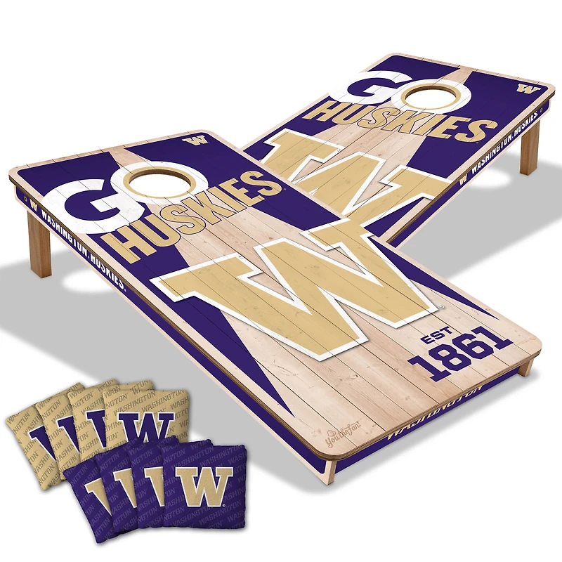 YouTheFan Washington Huskies 2' x 4' Cornhole Game with Bags