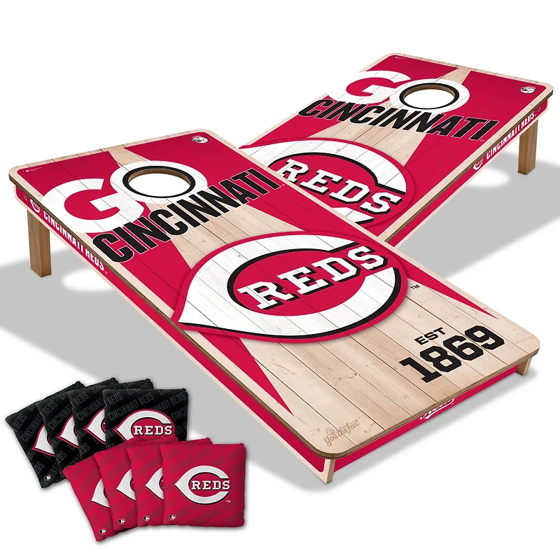 YouTheFan Cincinnati Reds 2' x 4' Cornhole Game with Bags