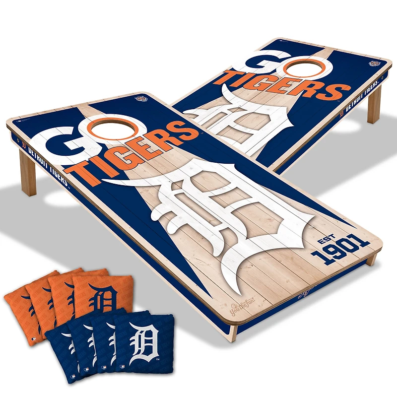 YouTheFan Detroit Tigers 2' x 4' Cornhole Game with Bags