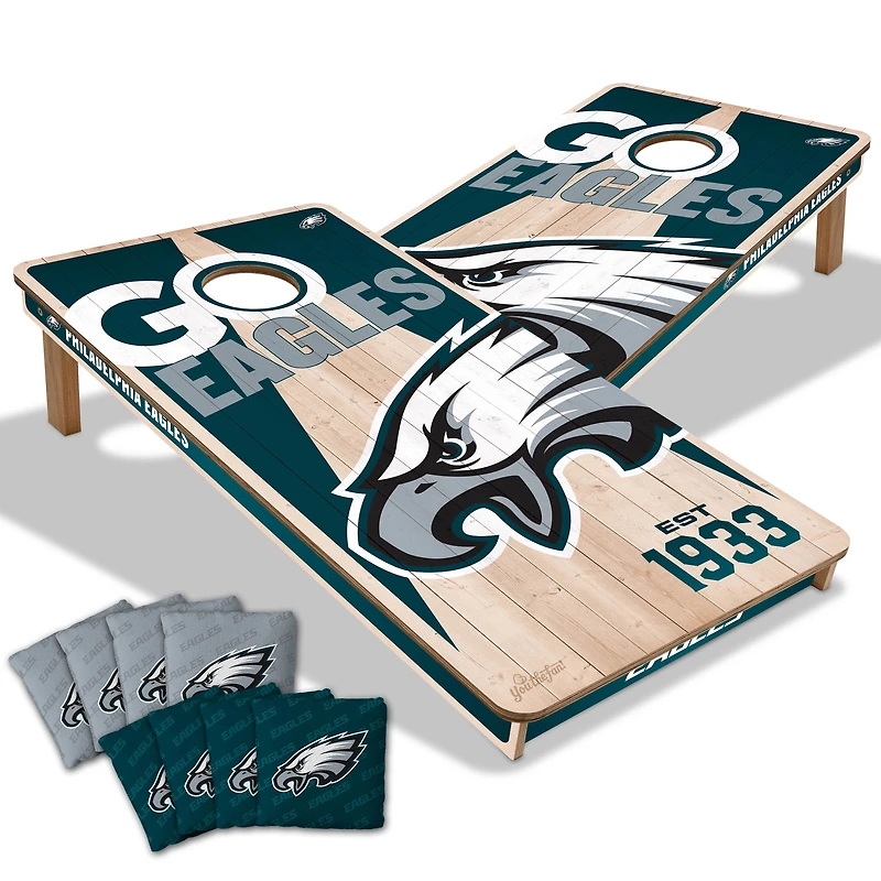 YouTheFan Philadelphia Eagles 2' x 4' Cornhole Game with Bags