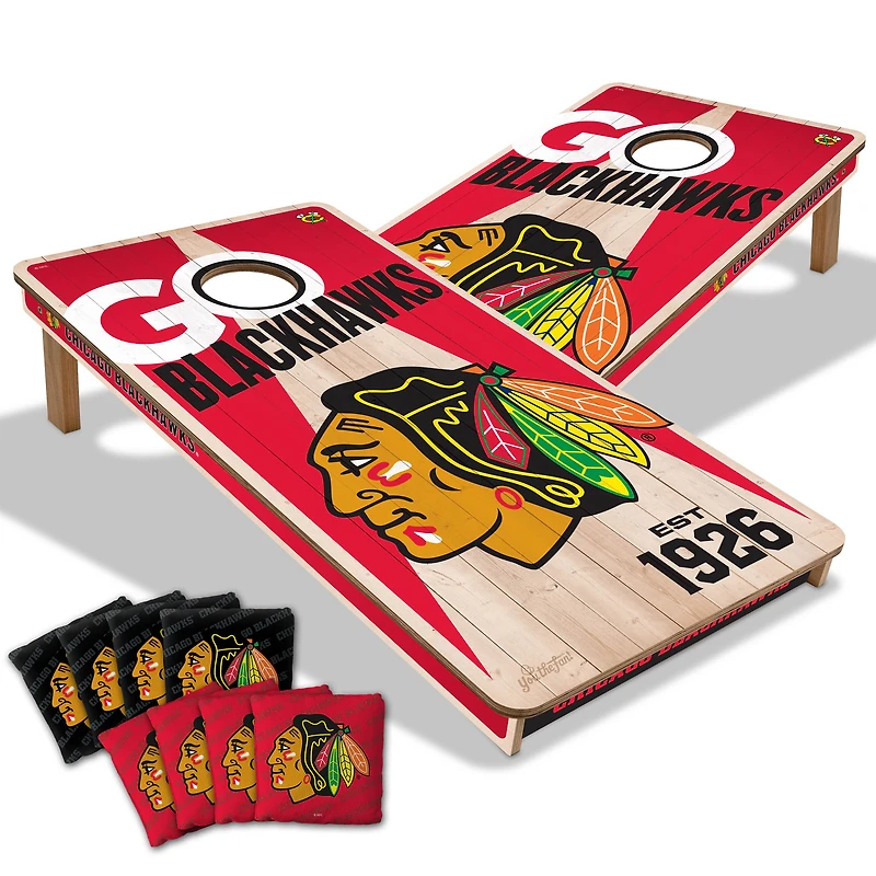 YouTheFan Chicago Blackhawks 2' x 4' Cornhole Game with Bags