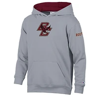 Youth Champion  Heather Gray/Maroon Boston College Eagles Volume Fleece Hoodie