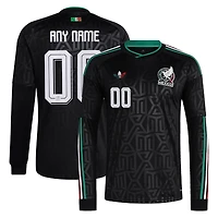 Men's adidas Black Mexico National Team 2026 Replica Long Sleeve Custom Jersey