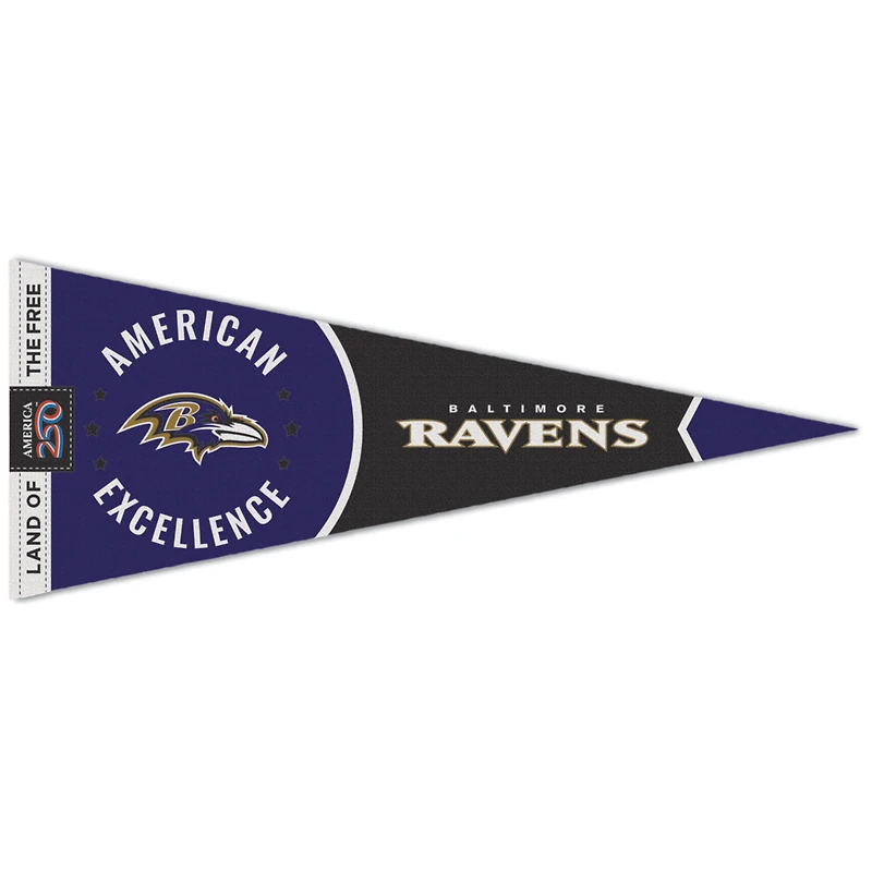 WinCraft Baltimore Ravens 12" x 30" America 250 Premium Pennant
