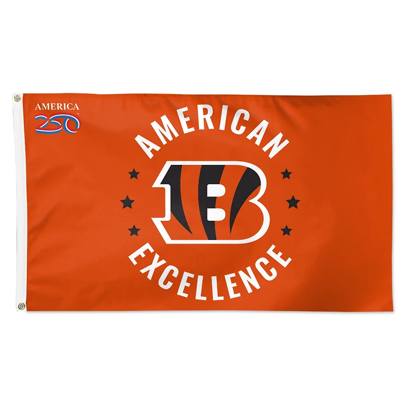 WinCraft Cincinnati Bengals 3' x 5' One-Sided America 250 Deluxe Flag