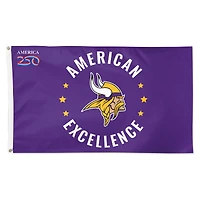 WinCraft Minnesota Vikings 3' x 5' One-Sided America 250 Deluxe Flag
