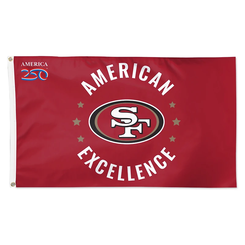 WinCraft San Francisco 49ers 3' x 5' One-Sided America 250 Deluxe Flag