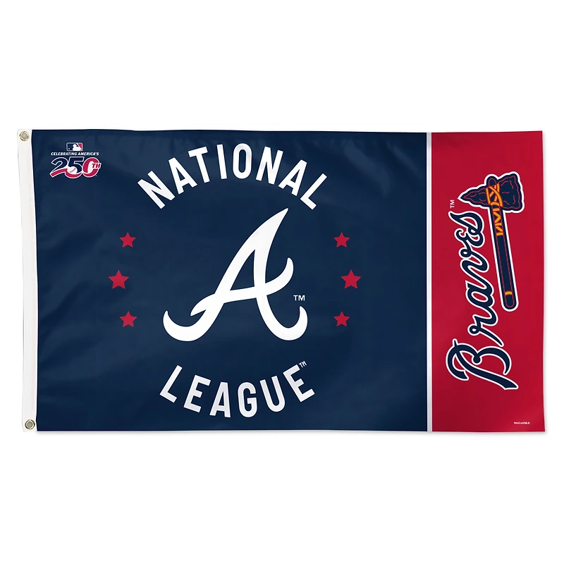 WinCraft Atlanta Braves 3' x 5' One-Sided America 250 Deluxe Flag