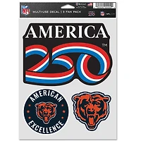 WinCraft Chicago Bears America 250 Three-Piece Fan Decal Set