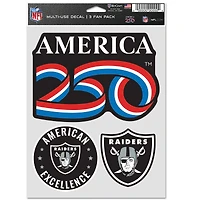 WinCraft Las Vegas Raiders America 250 Three-Piece Fan Decal Set