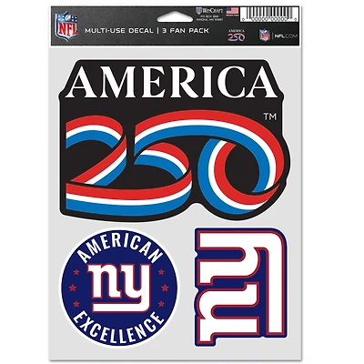 WinCraft New York Giants America 250 Three-Piece Fan Decal Set