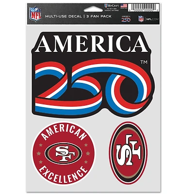 WinCraft San Francisco 49ers America 250 Three-Piece Fan Decal Set