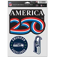 WinCraft Seattle Seahawks America 250 Three-Piece Fan Decal Set