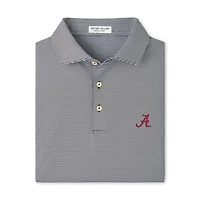 Men's Peter Millar  Black Alabama Crimson Tide Jubilee Stripe Stretch Jersey Polo