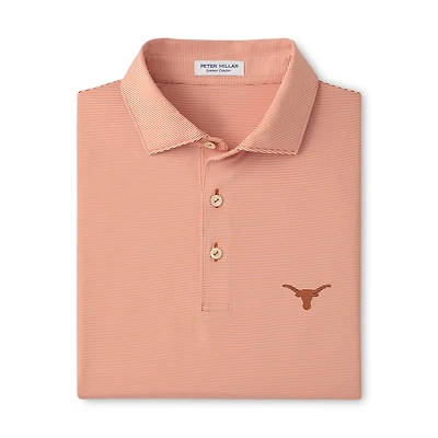 Men's Peter Millar  Texas Orange Texas Longhorns Jubilee Stripe Stretch Jersey Polo