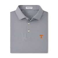 Men's Peter Millar  Gray Tennessee Volunteers Jubilee Stripe Stretch Jersey Polo