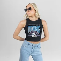 Women's Gameday Couture Black Tennessee Titans Mic Drop Essential Ribbed Crop Tank Top