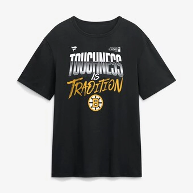 Men's Black Boston Bruins 2026 Stanley Cup Playoffs Slogan T-Shirt