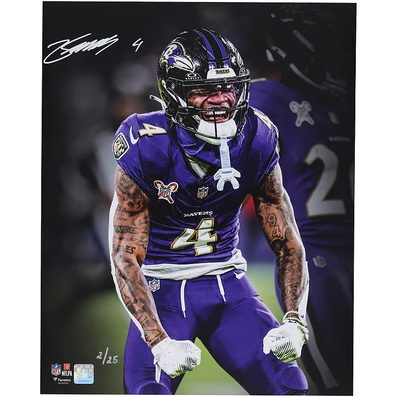 Zay Flowers Baltimore Ravens Autographed 16" x 20" Unleashed Photograph - Limited Edition of 25
