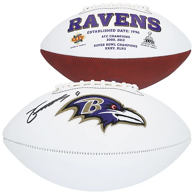 Zay Flowers Baltimore Ravens Autographed Wilson White Panel Football