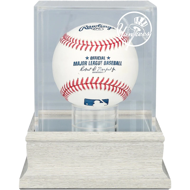 New York Yankees Slate Gray Logo Baseball Display Case - UV Protected