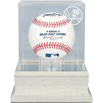 New York Yankees Slate Gray Logo Baseball Display Case - UV Protected