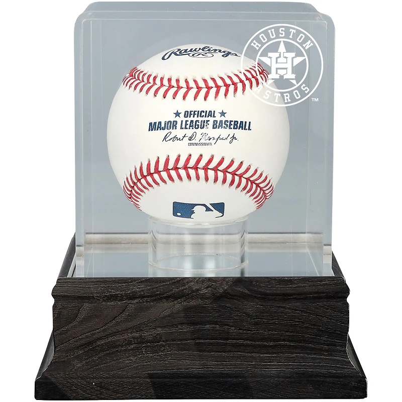 Houston Astros Charcoal Logo Baseball Display Case - UV Protected