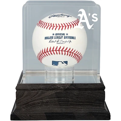 Athletics Charcoal Logo Baseball Display Case - UV Protected
