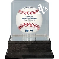 Athletics Charcoal Logo Baseball Display Case - UV Protected