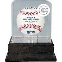 Chicago Cubs Charcoal Logo Baseball Display Case - UV Protected