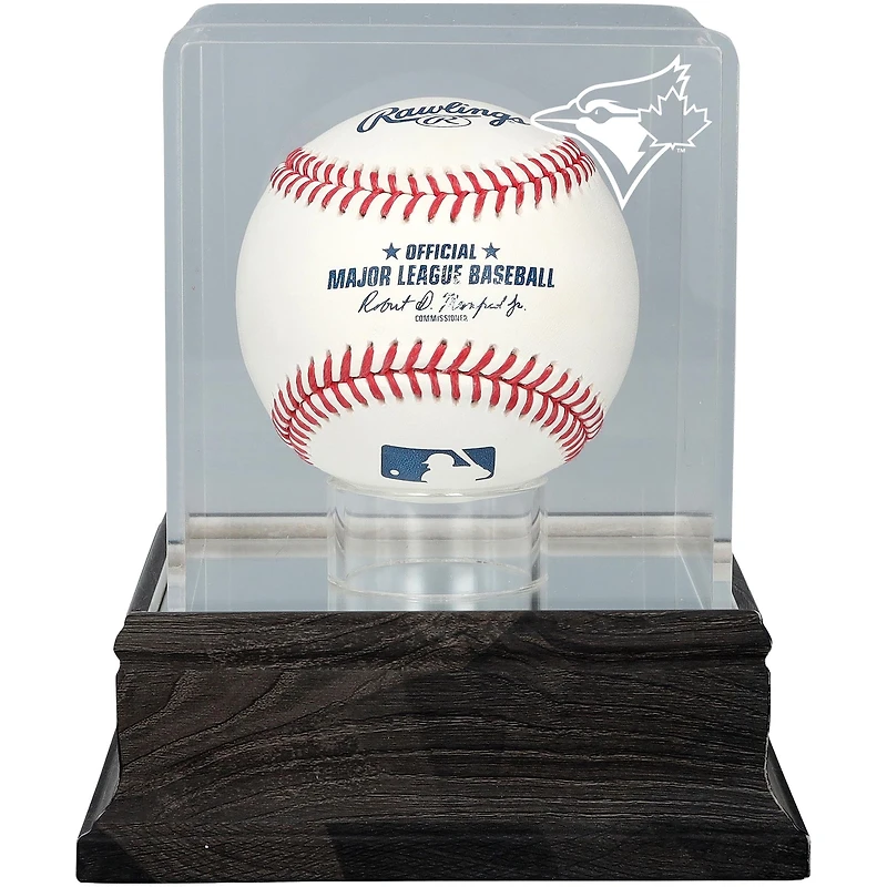 Toronto Blue Jays Charcoal Logo Baseball Display Case - UV Protected
