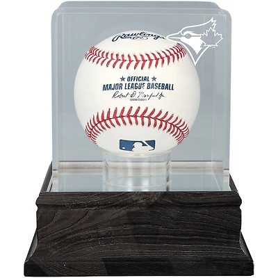 Toronto Blue Jays Charcoal Logo Baseball Display Case - UV Protected