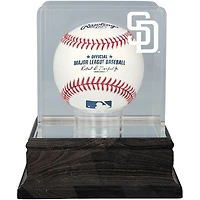 San Diego Padres Charcoal Logo Baseball Display Case - UV Protected