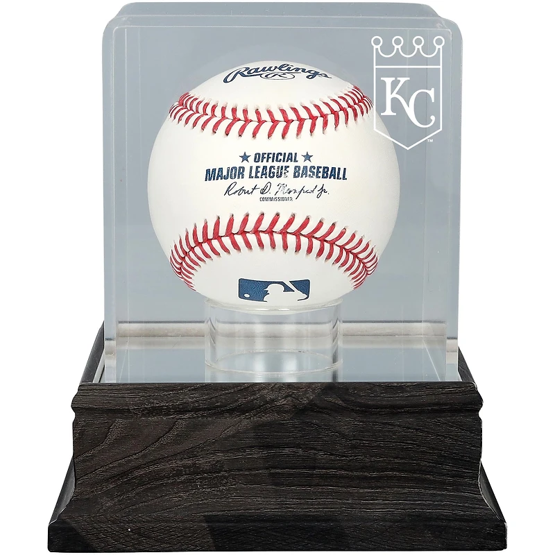 Kansas City Royals Charcoal Logo Baseball Display Case - UV Protected