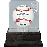 Kansas City Royals Charcoal Logo Baseball Display Case - UV Protected