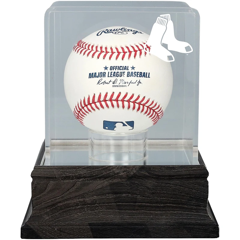 Boston Red Sox Charcoal Logo Baseball Display Case - UV Protected